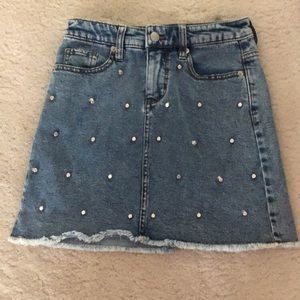 Denim skirt from Target with jewels on it.
